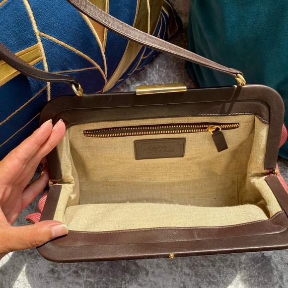 Frederic Fekkai leather and tweed chevron purse - Picture 4 of 10